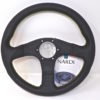 Personal Neo Actis Leather Steering Wheel Black leather and Black spokes Yellow logo Yellow stitching 330mm 6498.33.2090