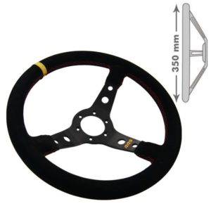 RRS Steering wheel, 3 Branch. 65mm dish depth. Black on black.