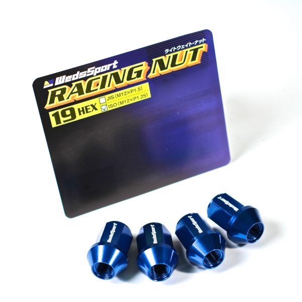 Wedssport Racing Lug Nuts Forged Aluminium 19 HEX M12xP1.25 Blue
