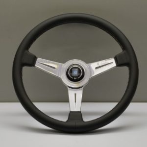 Nardi Steering Wheel ND Classico Black leather and black anodized spokes, grey stitching 360mm 6061.36.2001