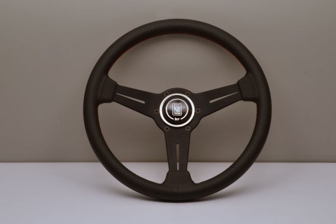 Nardi Steering Wheel ND Classico Black perforated leather and black spokes, red stitching 360mm 6062.36.2092