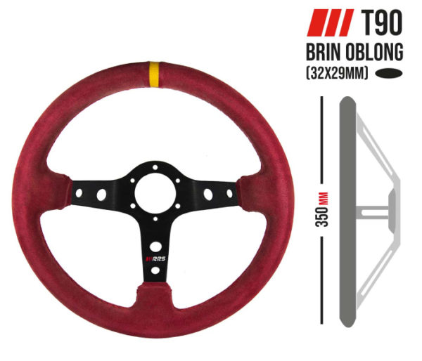 rrs steering wheel corsa red 90 350
