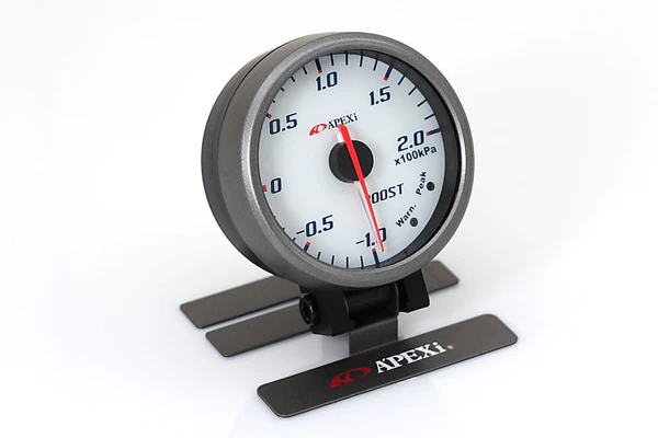 Apexi meter boost White display silver ring
