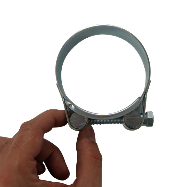 Collier à tourillons inox à bords relevés diam 98-103mm