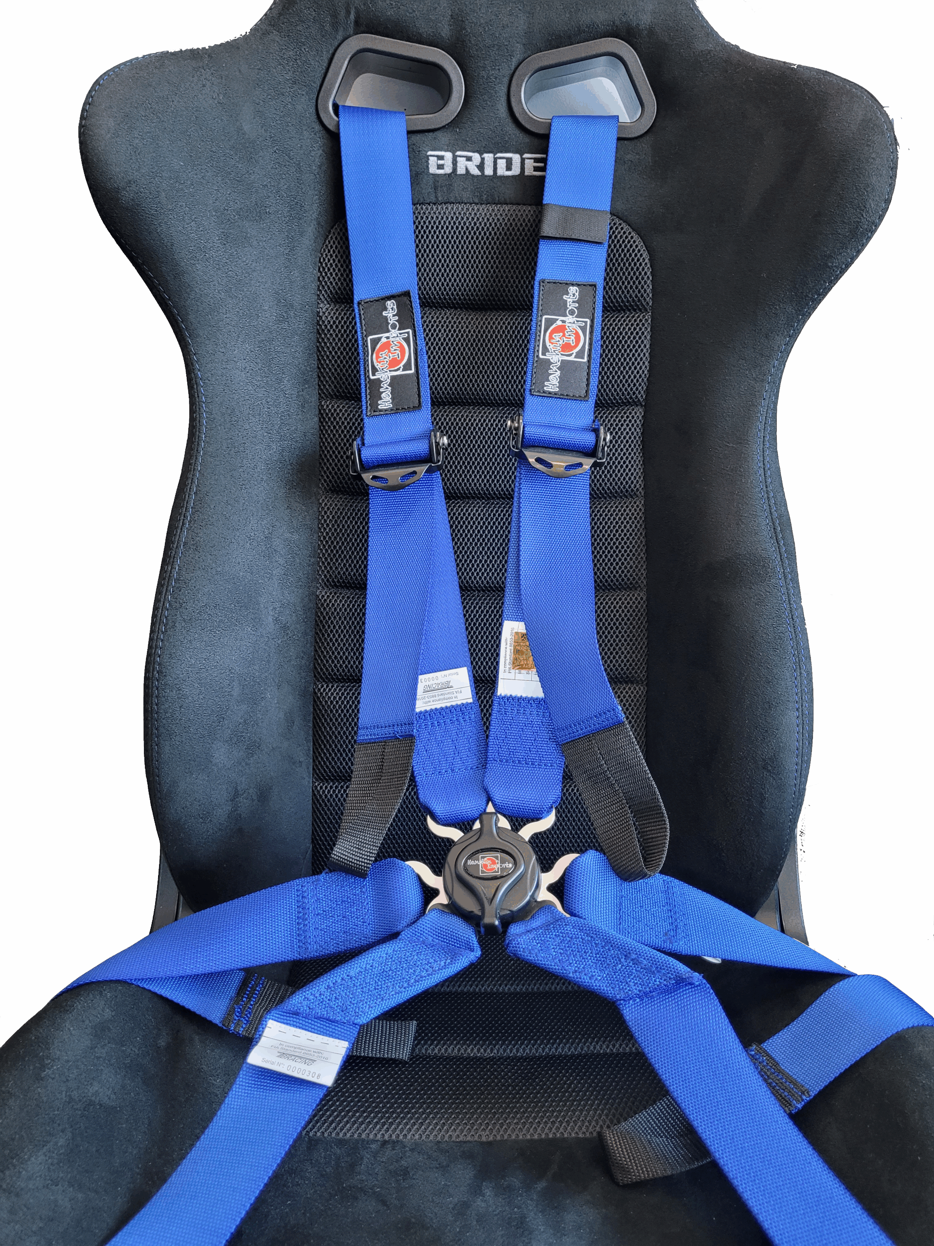 Hanshin-Imports V2 Blue 6 Point 2''2'' HANS® Racing harness FIA 8853-2016