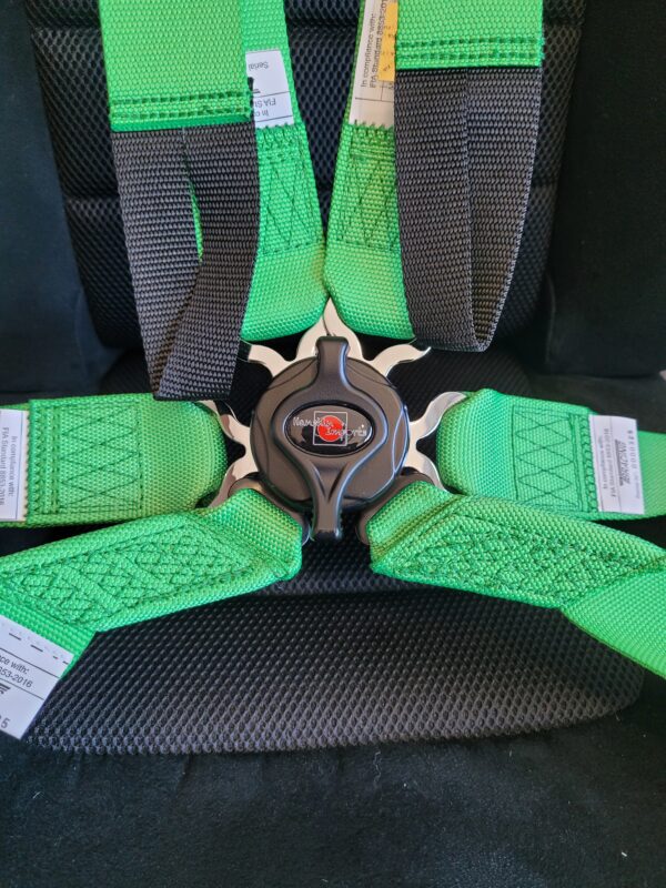 Hanshin-Imports V2 Green 6 Point 2''2'' HANS® Racing harness FIA 8853-2016 - Image 2