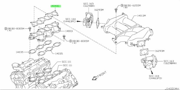 Genuine Nissan (14032JF00A) Intake Manifold Gasket – Nissan GT-R - Image 2