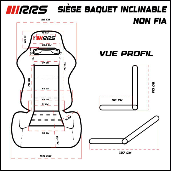 RRS Reclining Black Race Seat with Slider - Image 7