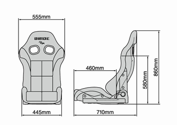 Bride Reclining Seat STRADIA III Carbon / FRP Silver - Image 5