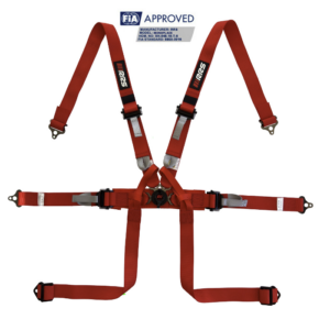 RRS FIA single-seater 2" HANS harness - Red (with strap loop)