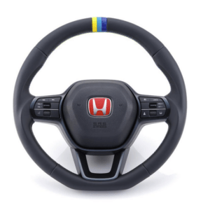 GReddy All-Leather Steering Wheel with 3-Color Stitching II for FL5 / FL1 / FL4, with Center Mark