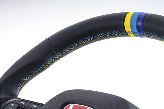 GReddy All-Leather Steering Wheel with 3-Color Stitching II for FL5 / FL1 / FL4, with Center Mark - Image 4
