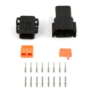 Haltech Plug and Pins Only - Matching Set of Deutsch DTM-8 Connectors (Black Keyway B -7.5 Amp)