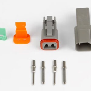 Haltech Plug and Pins Only - Matching Set of Deutsch DT-2 Connectors  (DT06-2S + DT04-2P) - ( 13 Amp)