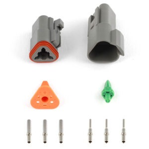 Haltech Plug and Pins Only - Matching Set of Deutsch DT-3 Connectors  (DT06-3S + DT04-3P) - ( 13 Amp)