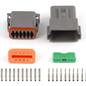 Haltech Plug and Pins Only - Matching Set of Deutsch DT-12 Connectors  (DT06-12S + DT04-12P) - ( 13 Amp)