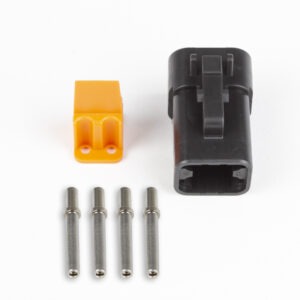 Haltech Plug and pins only - Male Deutsch DTP-06-4S - Black connector (25Amp)