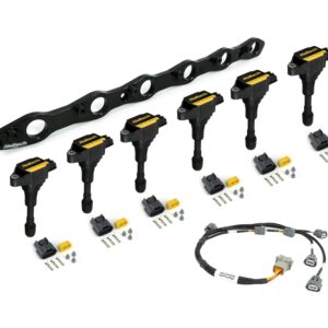 Haltech R35 Coil Bracket for Nissan RB20/25/26 includes bracket coils, connectors and harness
